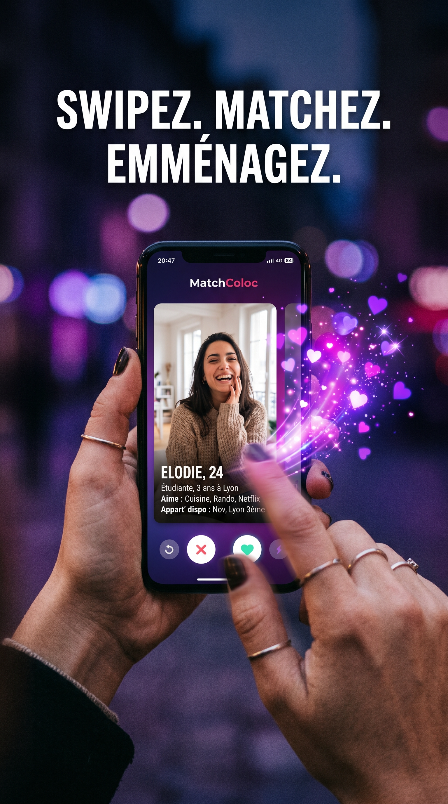L'application MatchColoc — Swipez, Matchez, Emménagez